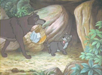 늑대가족들이 걸어가는장면