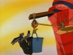 양동이안에서 빙글빙글돌기