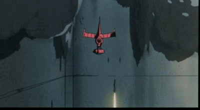 미사일 피해서 날아가는 장면