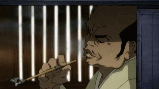 담배연기 내뿜는 장면