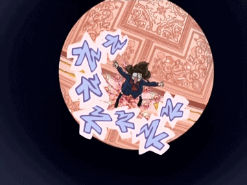 아래로 떨어지는 장면