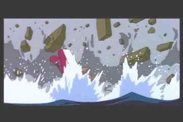 낙석으로 충돌장면