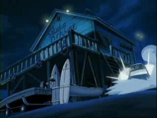 차가 회전하면서 급정지 장면