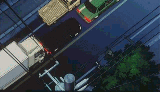 도로에서 급하게 경찰차자 주행하는 장면