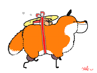 음식을 등에 올려서 걸어가는장면