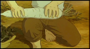 무우 두동강이 내는 장면