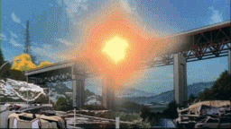 다리폭파하는 장면