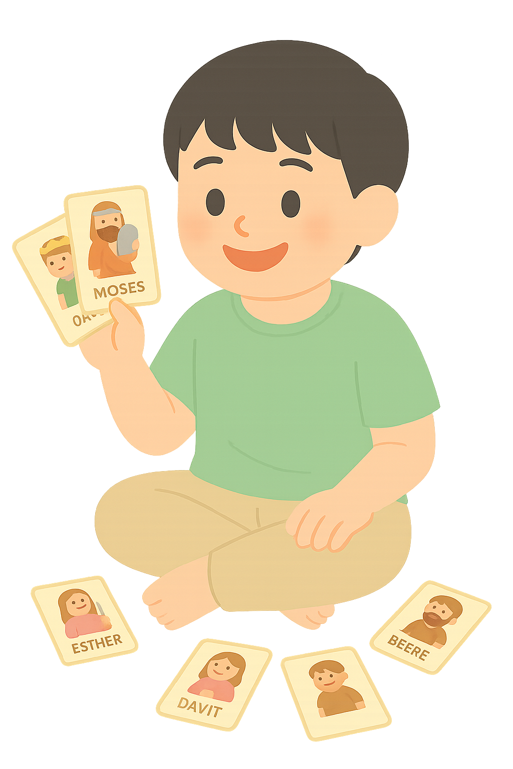 성경인물카드로 공부하는모습