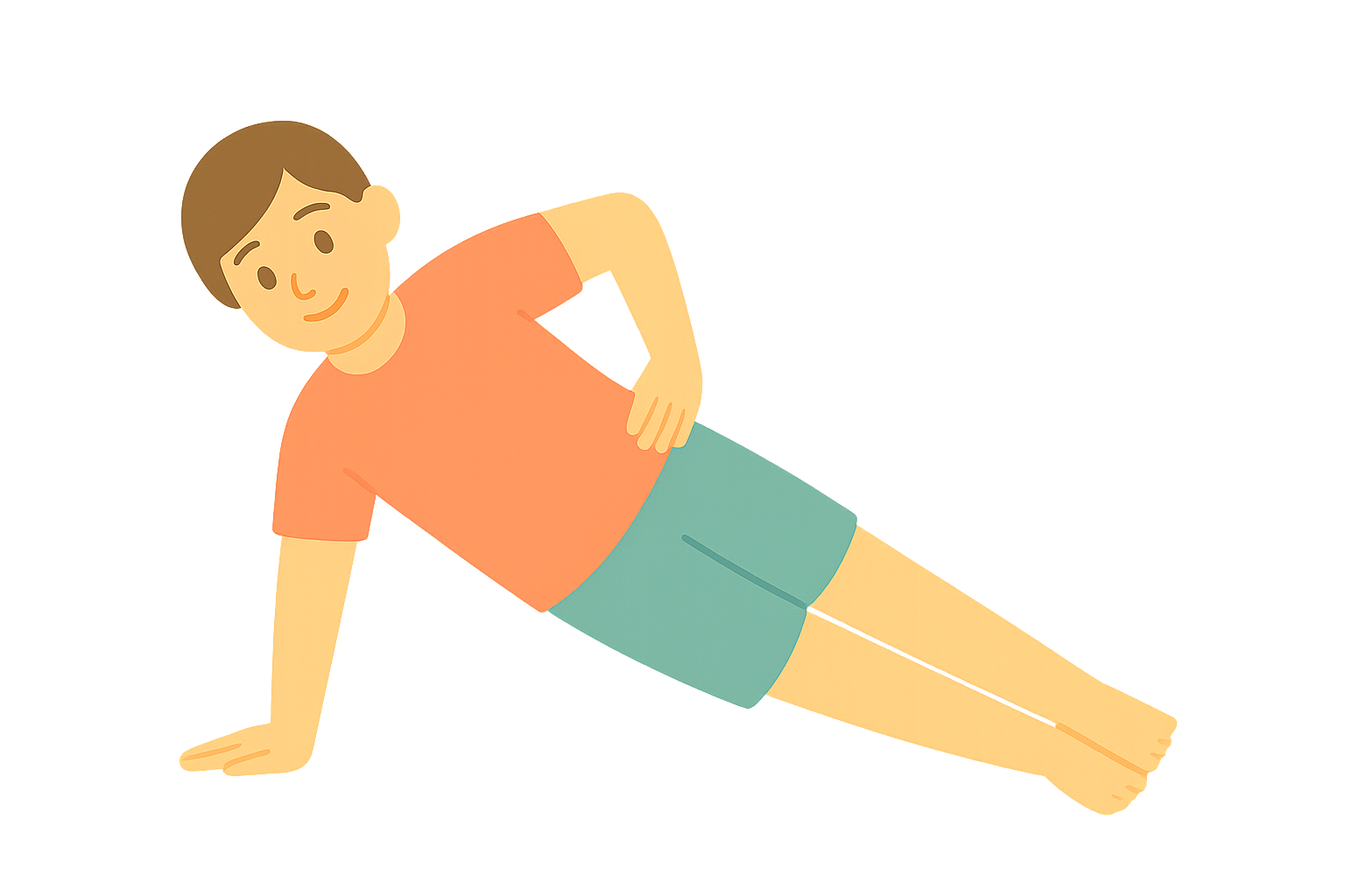 사이드 플랭크자세하는 모습