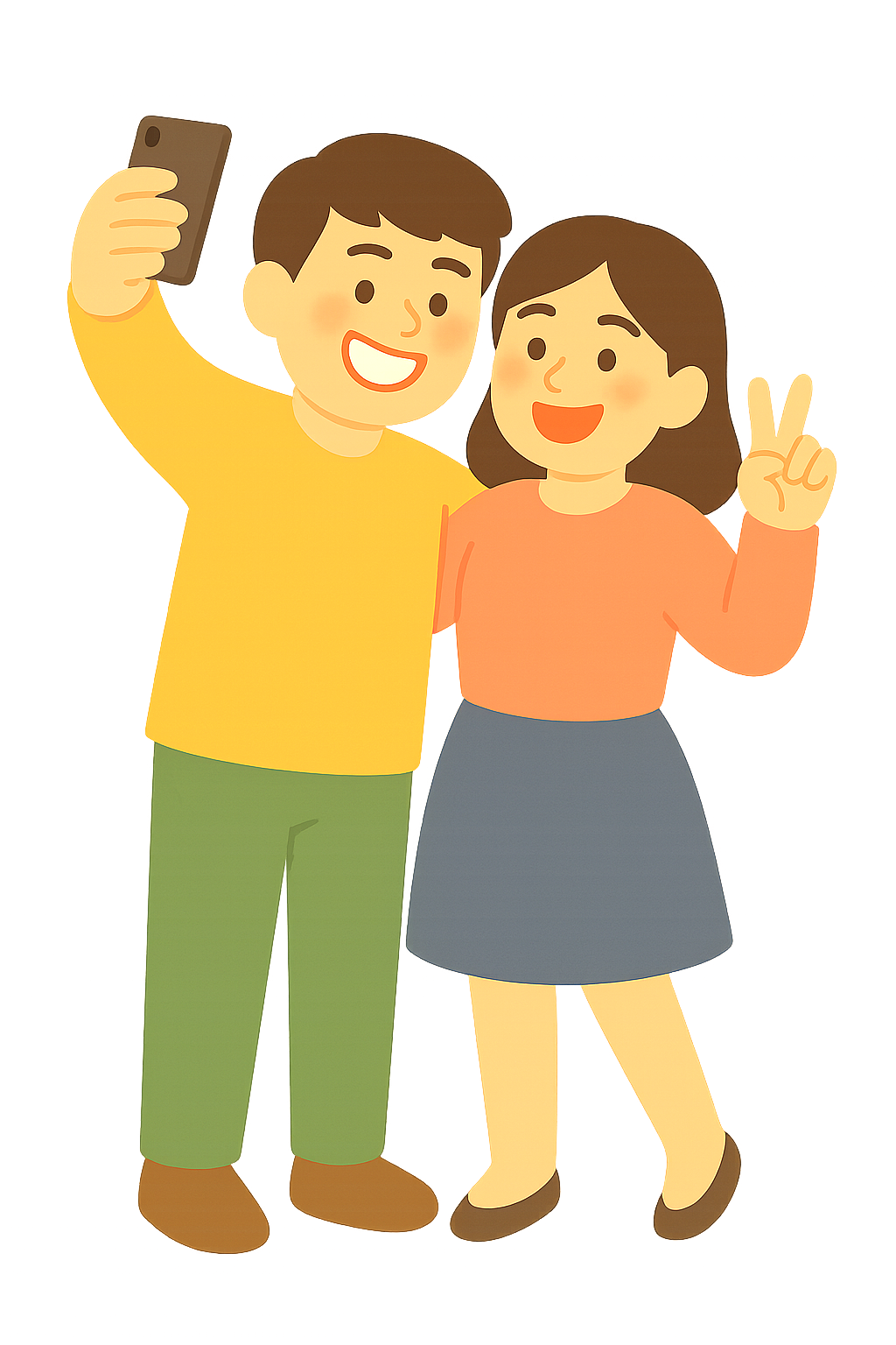 무대아래에서 셀카찍는 커플