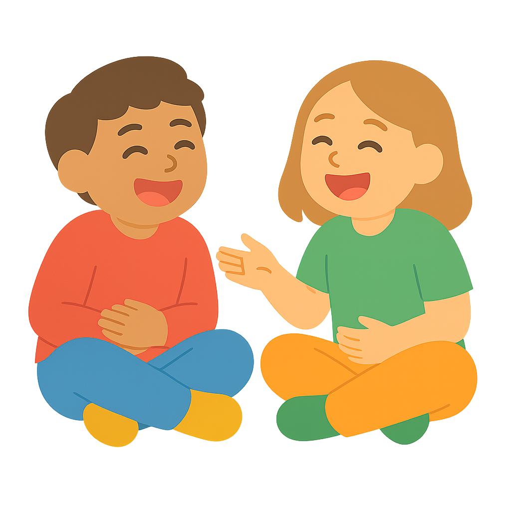 깔깔 웃으며 즐거워하는모습