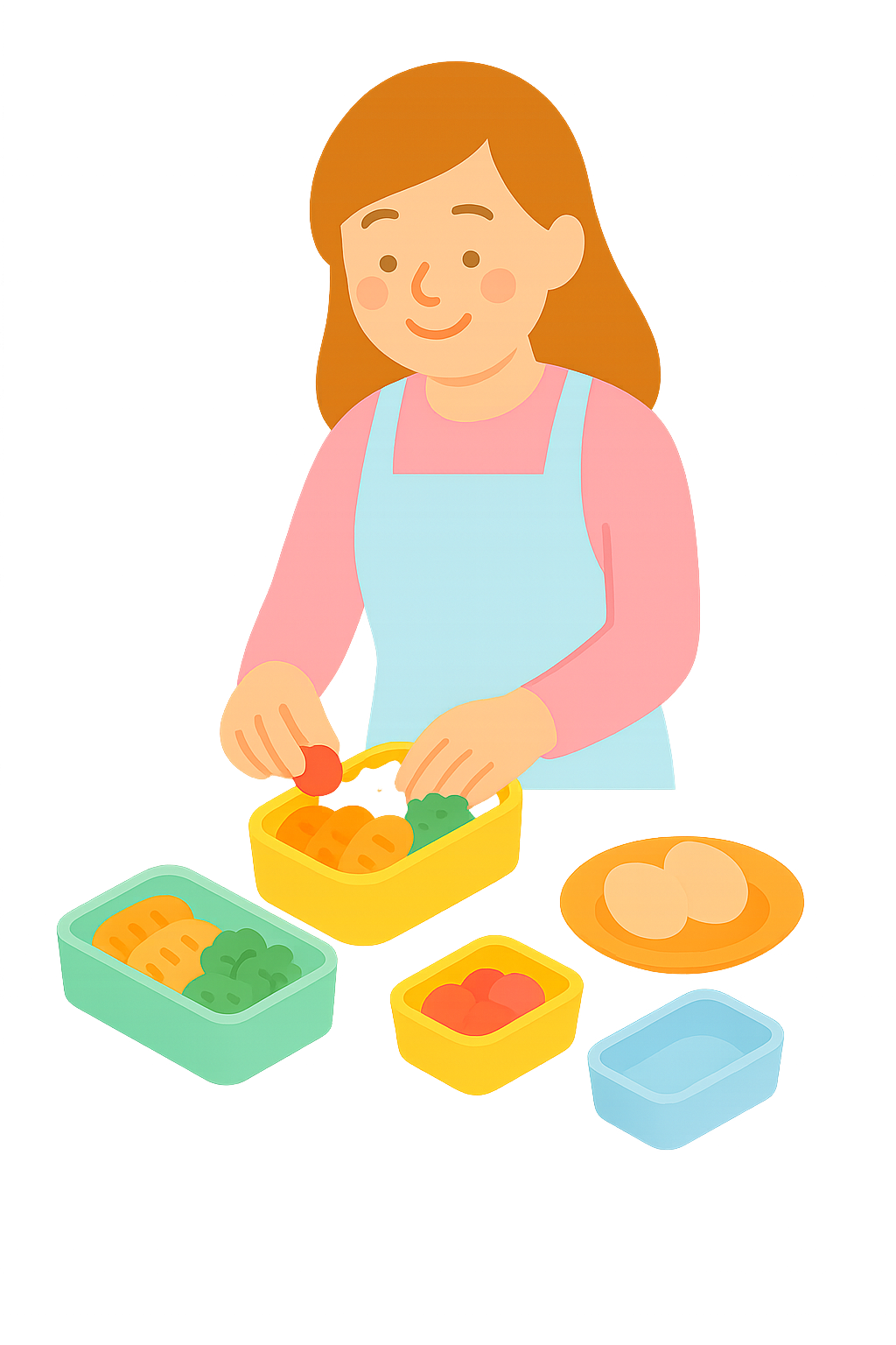 도시락을 준비하는 모습