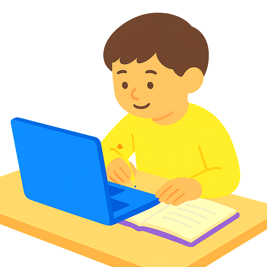 노트북으로 과제하는모습