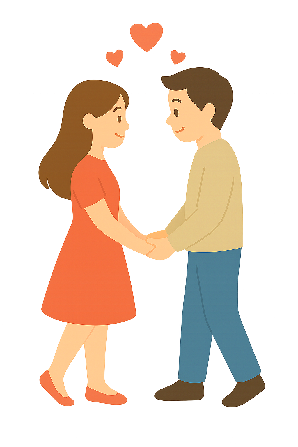 손잡고 좋아하는 커플