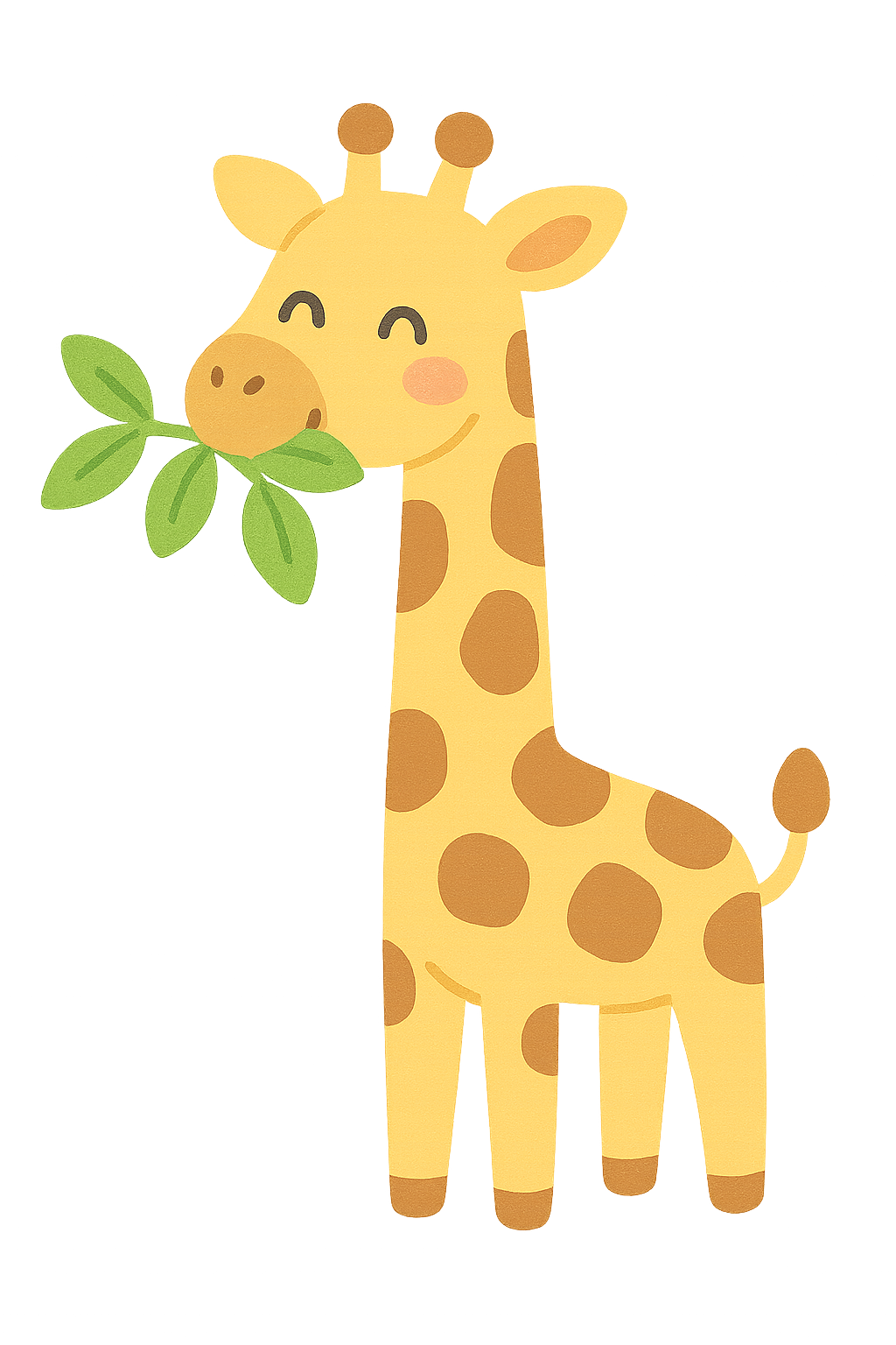 기린이 나뭇잎을 먹는모습