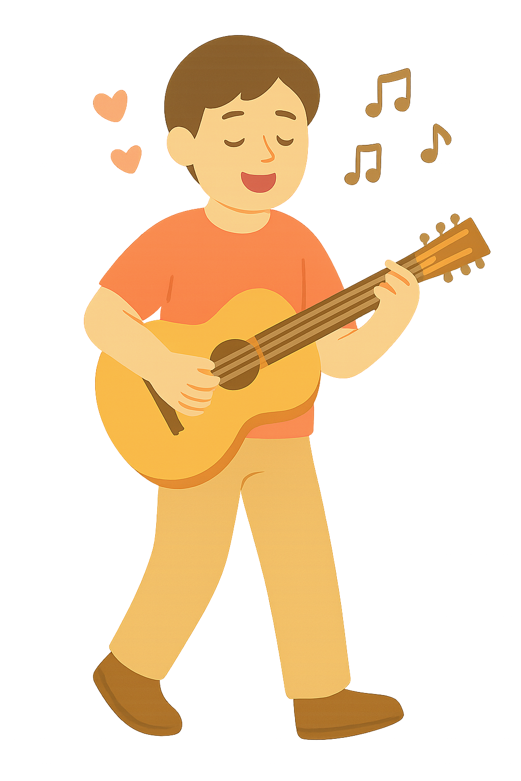 기타로 사랑노래부르는 모습