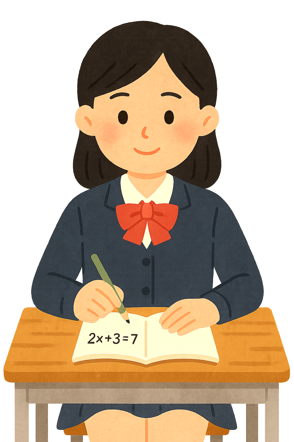 책상에 앉아 문제푸는모습