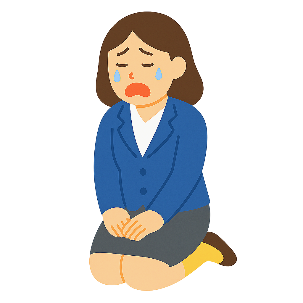 무릎꿇고 울면서 사과하는장면