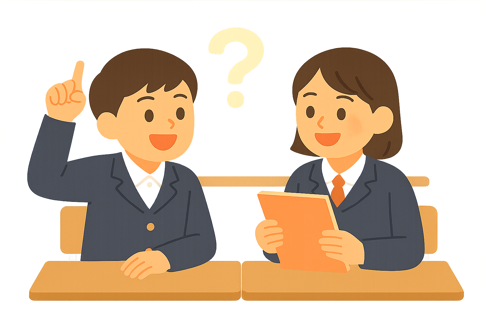 교실에서 친구와 토론하는모습