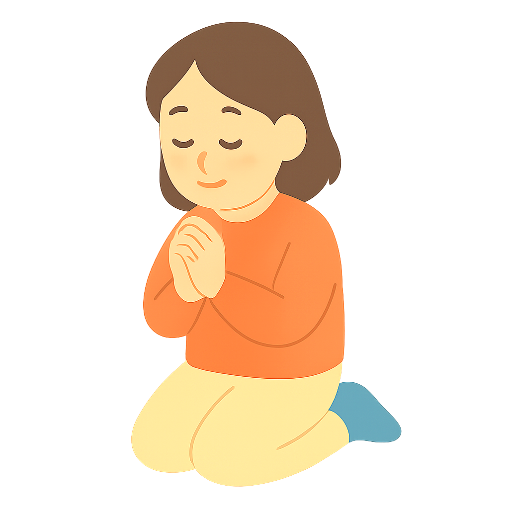 무릎꿇고 기도하는모습