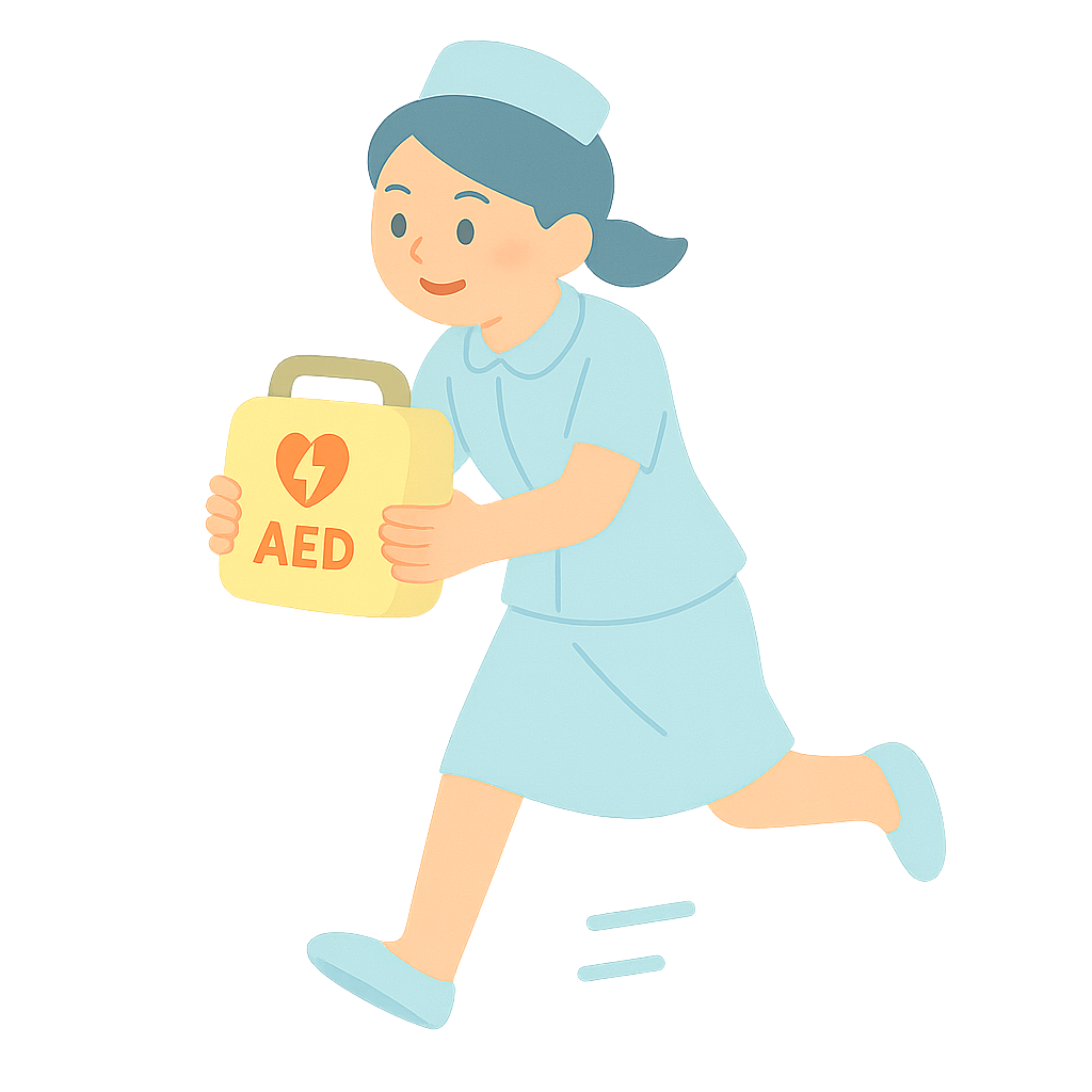 제세동기를 준비하는 간호사