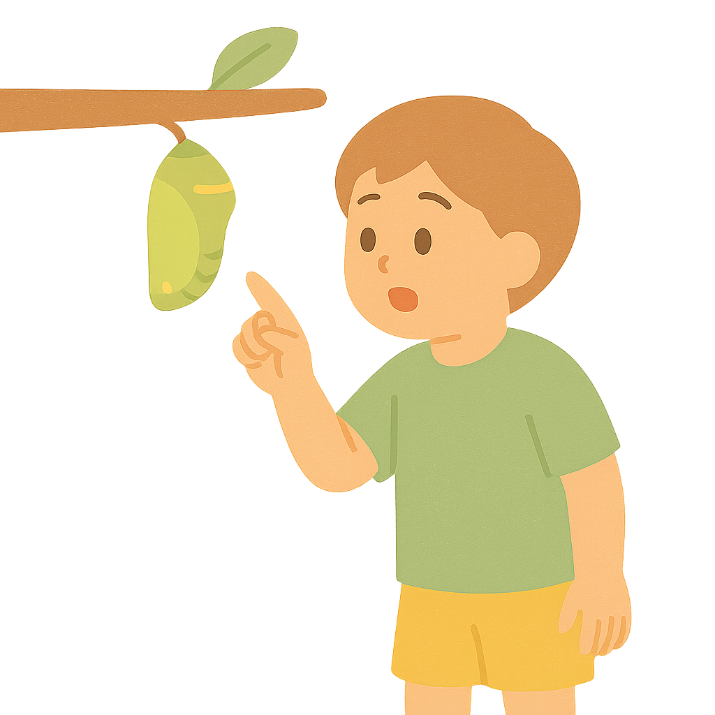 번데기로 변하는 애벌레관찰