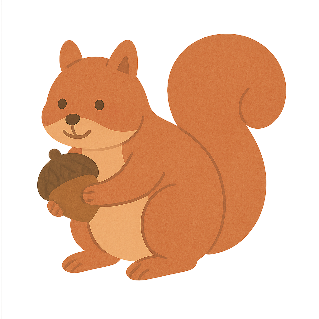 다람쥐가 도토리안고있는 모습