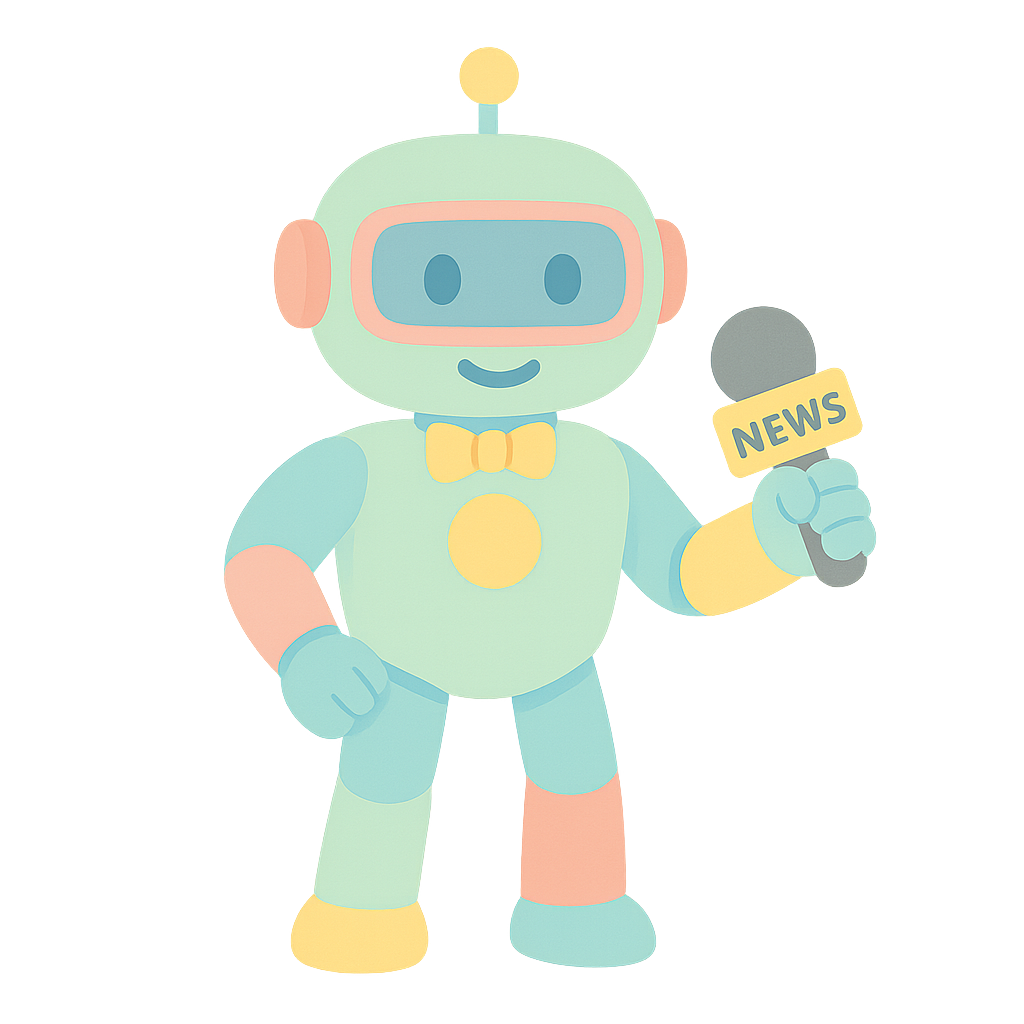 뉴스앵커 마이크를 든 로봇