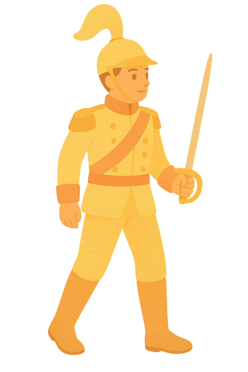 국복과 검을 든 기병