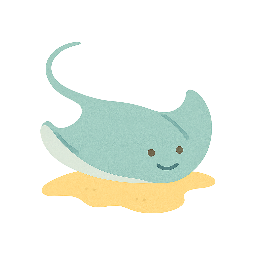 가오리가 미끄러지는 모습