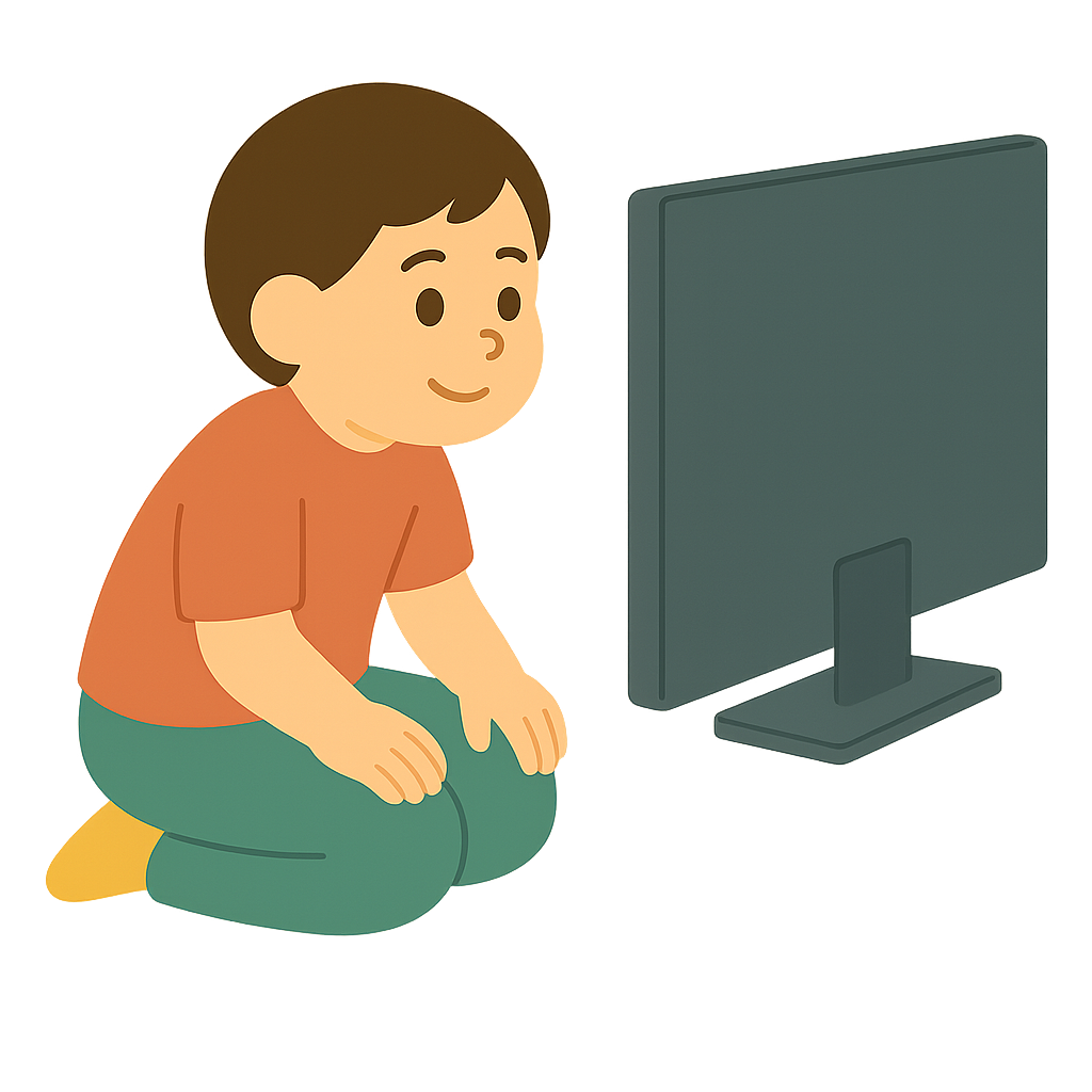 TV 가까이 앉아있는 아이
