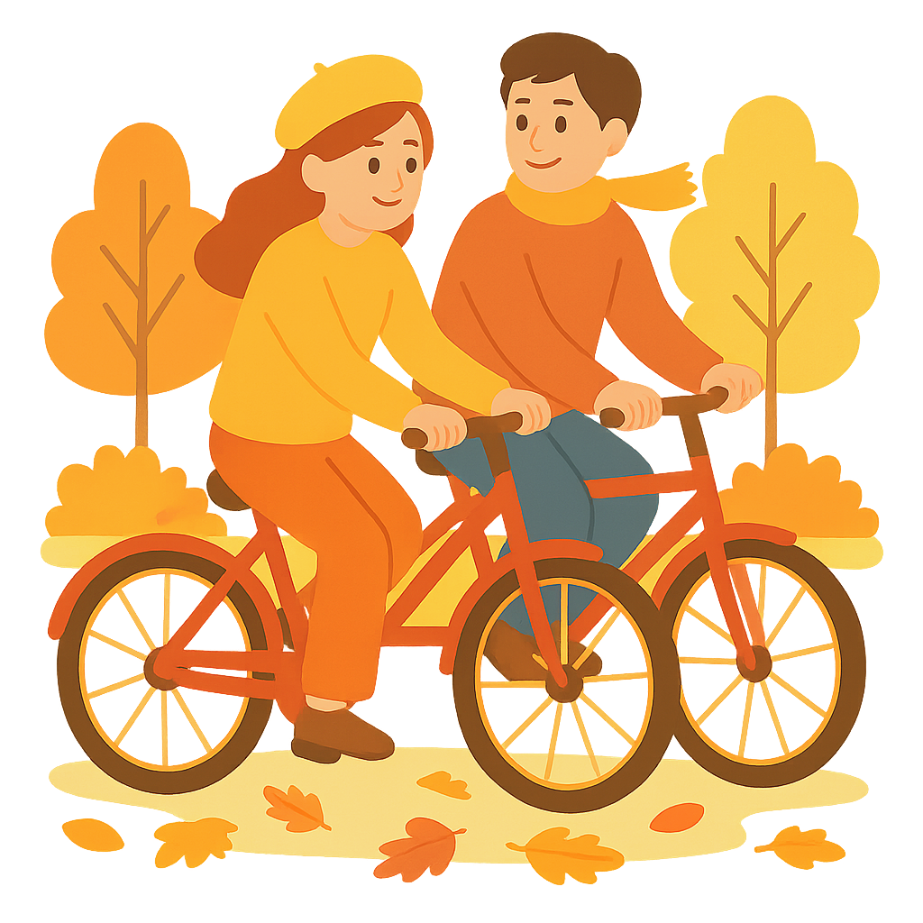 자전거를 타는 커플