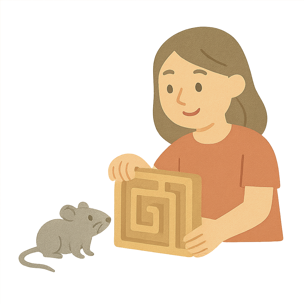 레트에게 미로장난감 놓기