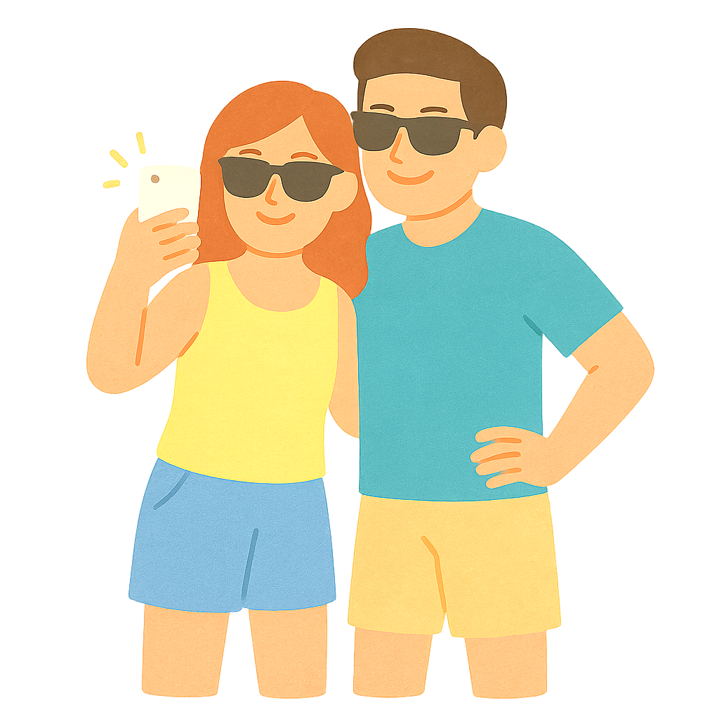 선글라스 낀 채 셀카찍는모습