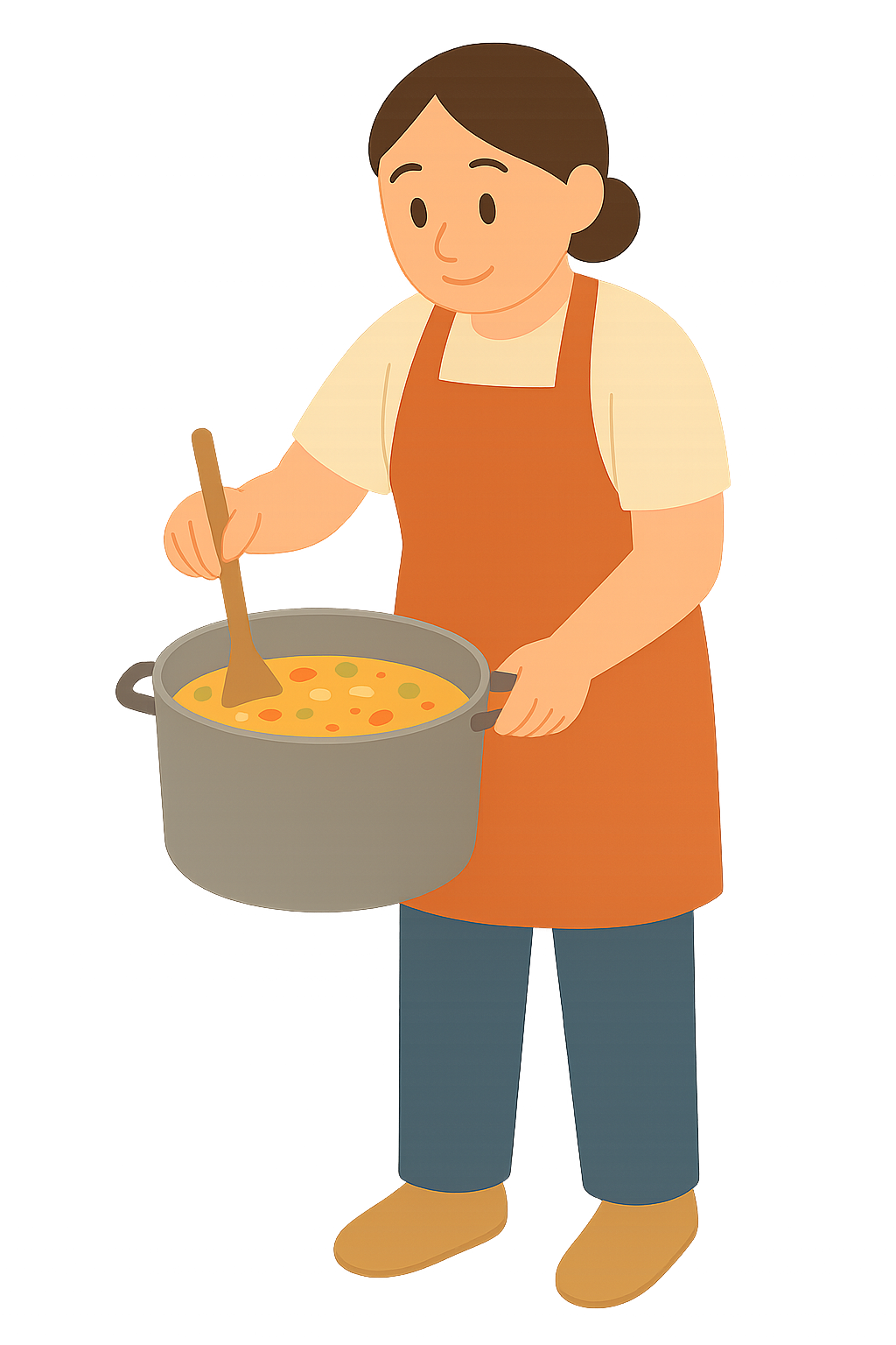 수프를 저어주는 모습