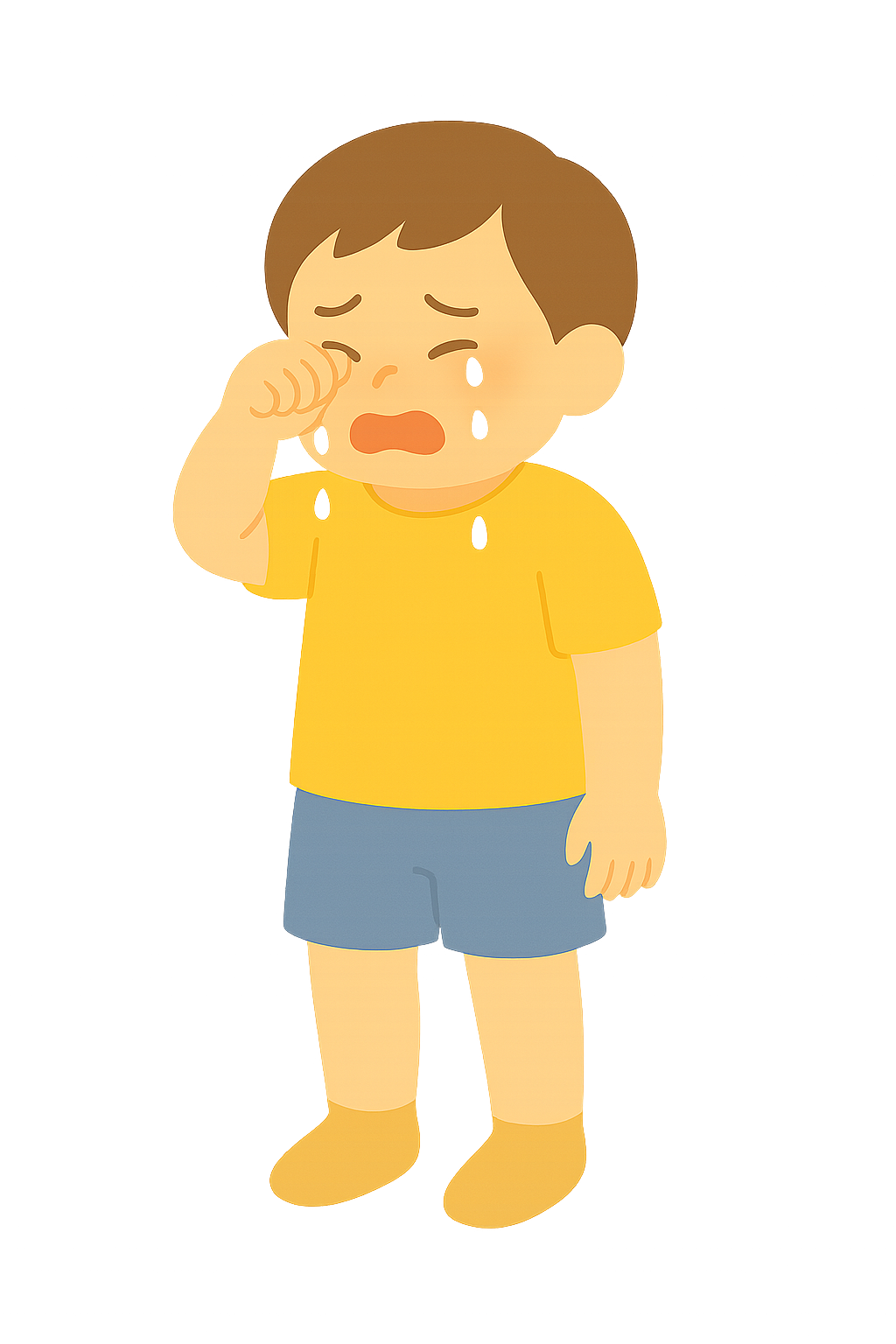 손으로 눈물닦는 아이