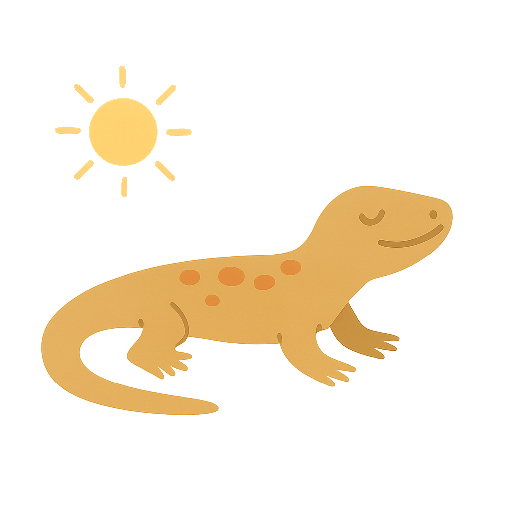 도마뱀이 몸을 데우는 포즈