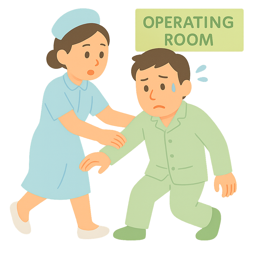 수술실로 환자를 안내하는모습