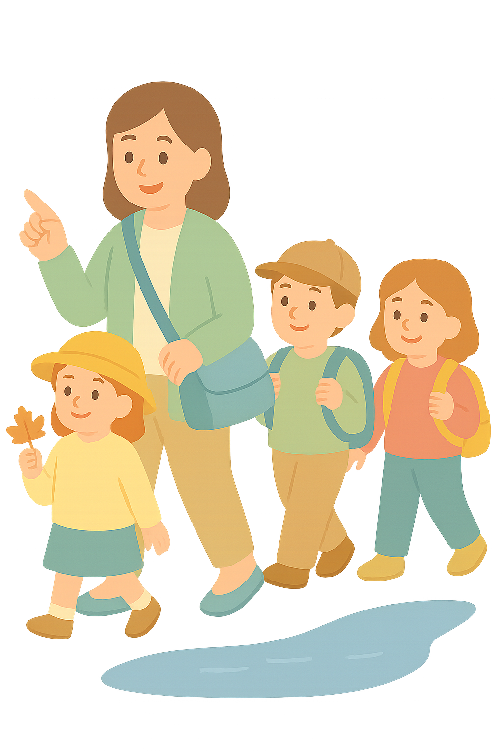 가을소풍가는 모습