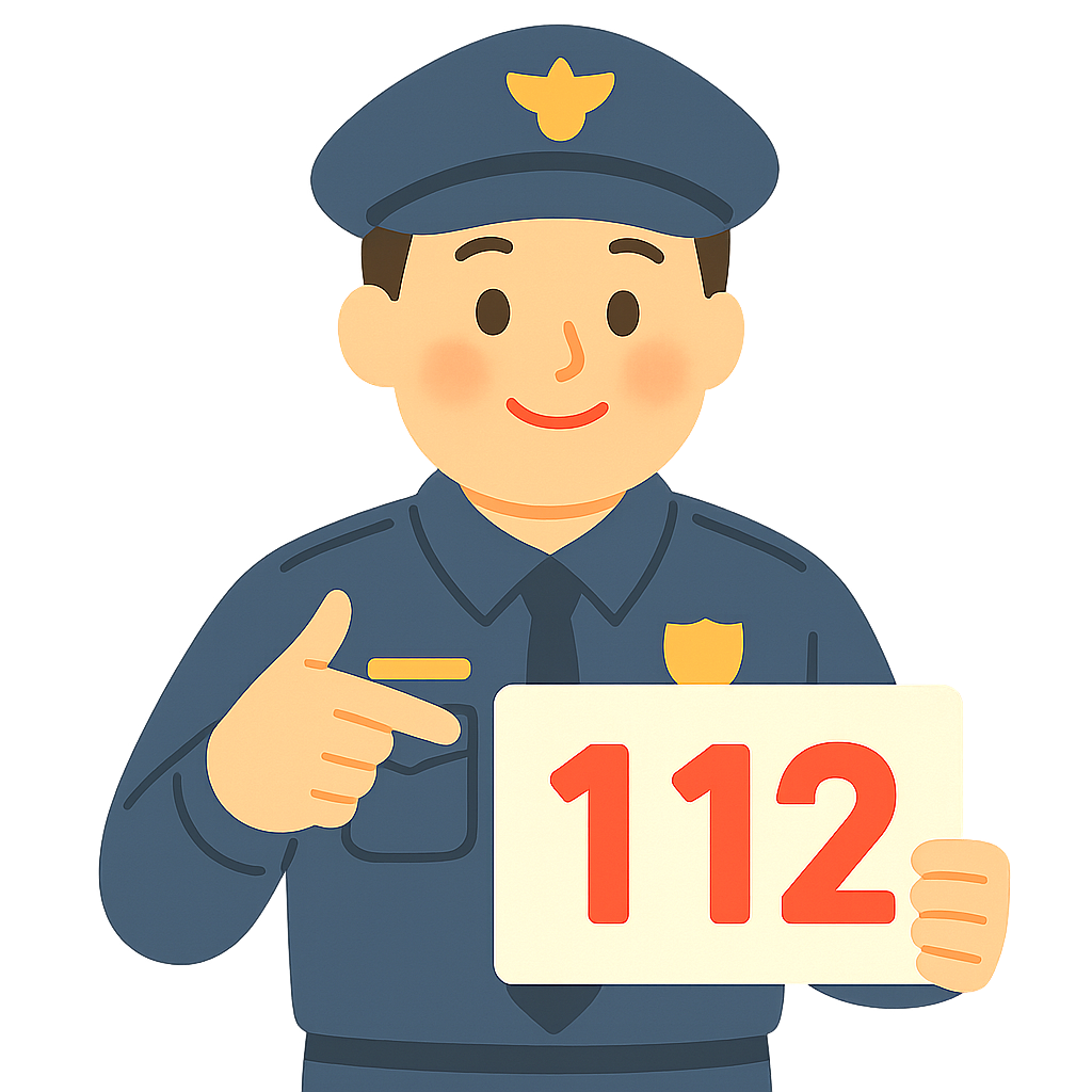 112신고 안내하는 포즈