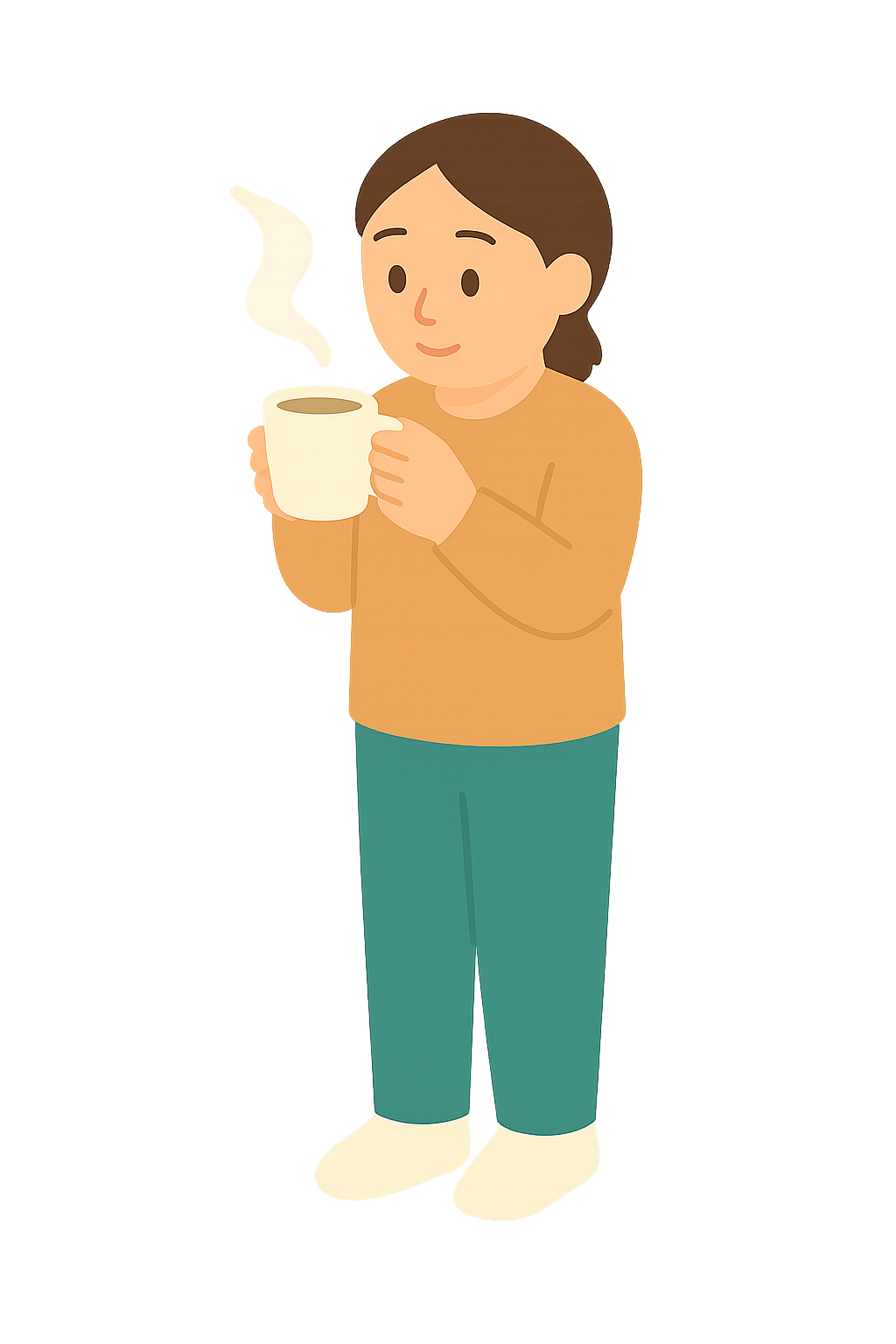 커피마시는 모습