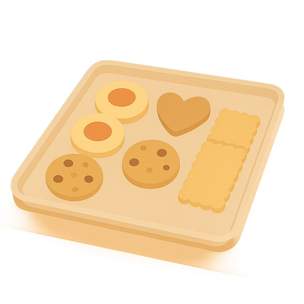 다양한 쿠키가 담긴쟁반