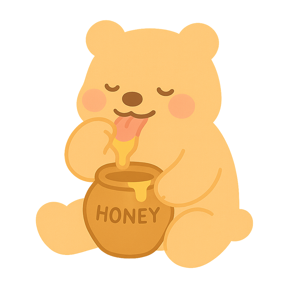 곰이 꿀을 핥는모습