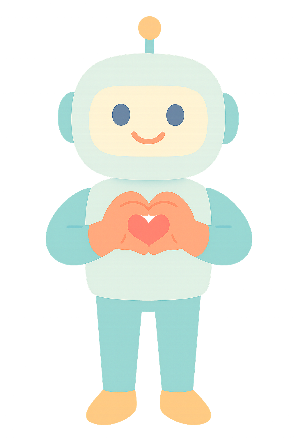 로봇이 하트를 보내는 모습