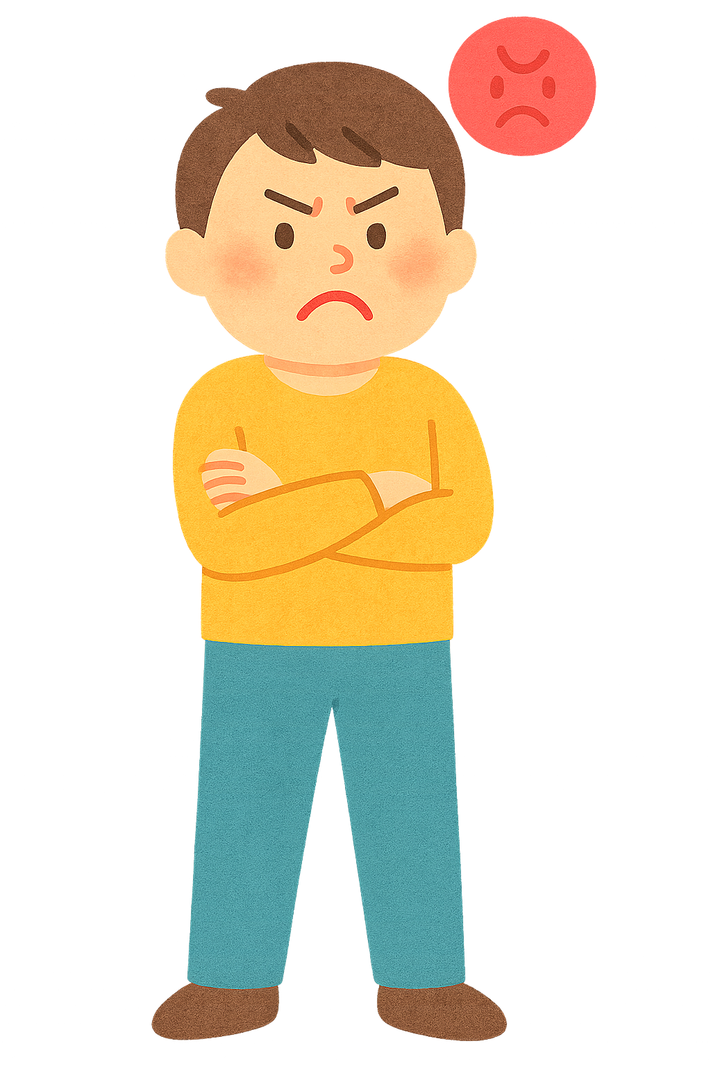 분노 이모티콘이 머리위에뜬 모습