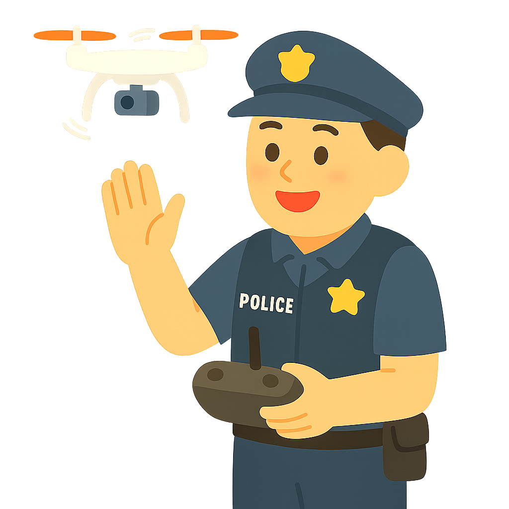 드론을 조종하는 경찰관