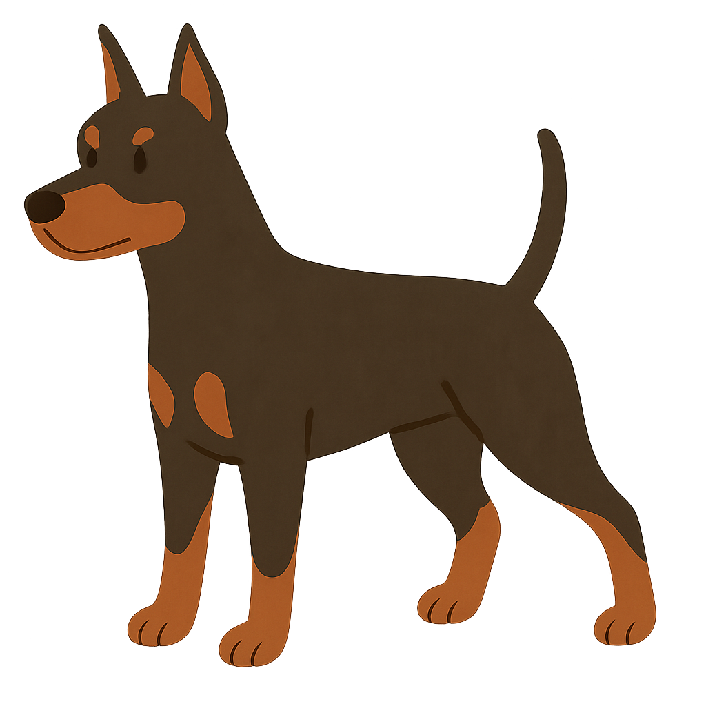 도베르만이 경계하는자세