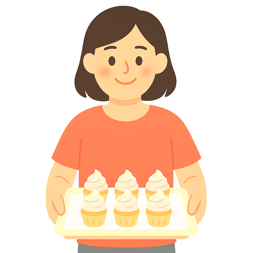 미니컵케익 들고가는 장면