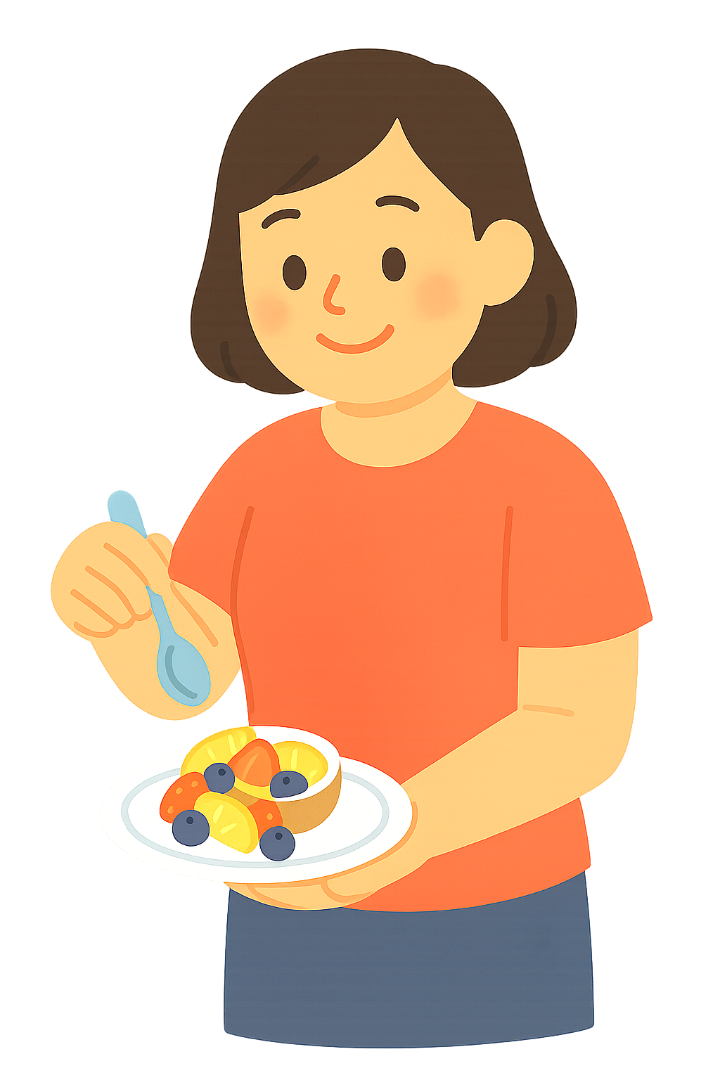 과일샐러드 담는모습