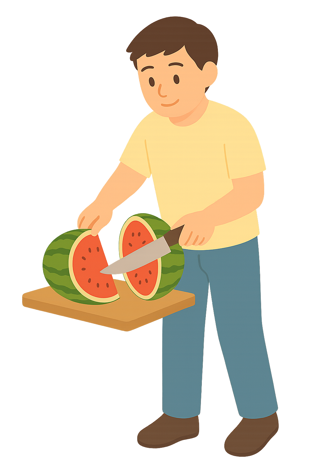 수박자르는 모습